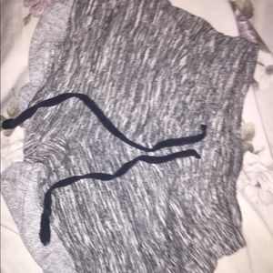 Gray stripped short shorts